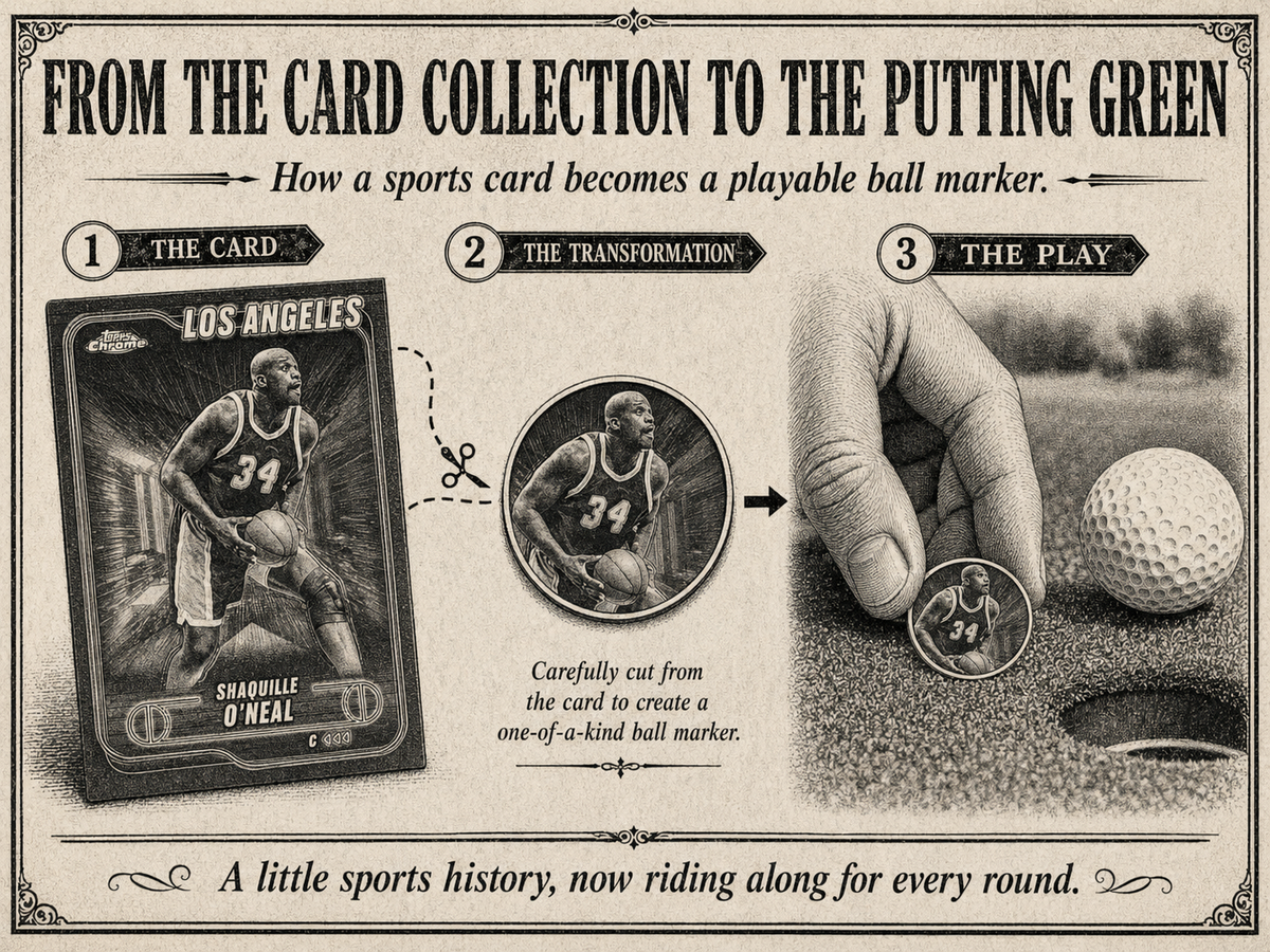 Golf Ball Markers Made From Real Sports Cards