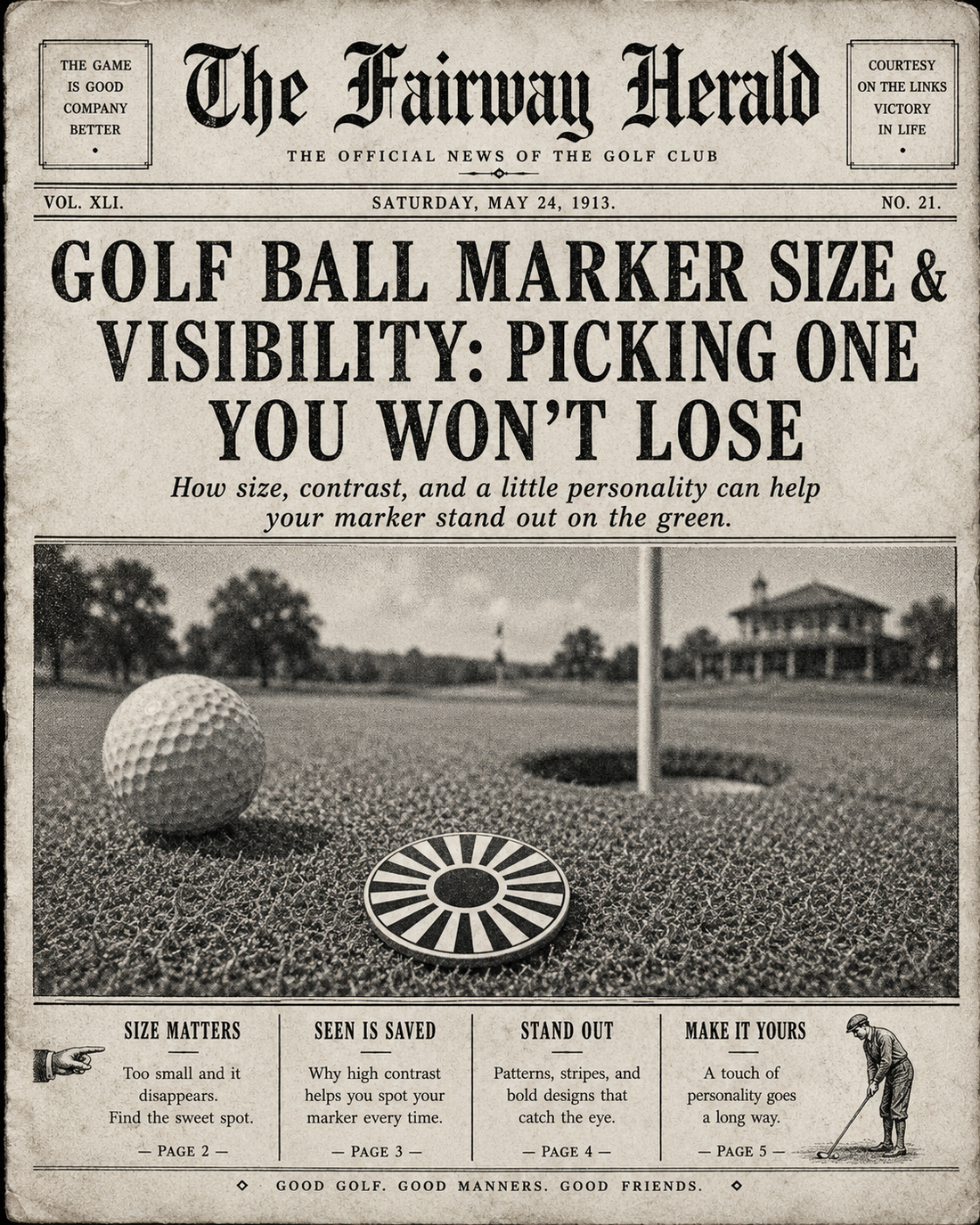 Golf Ball Marker Size & Visibility: Picking One You Won't Lose