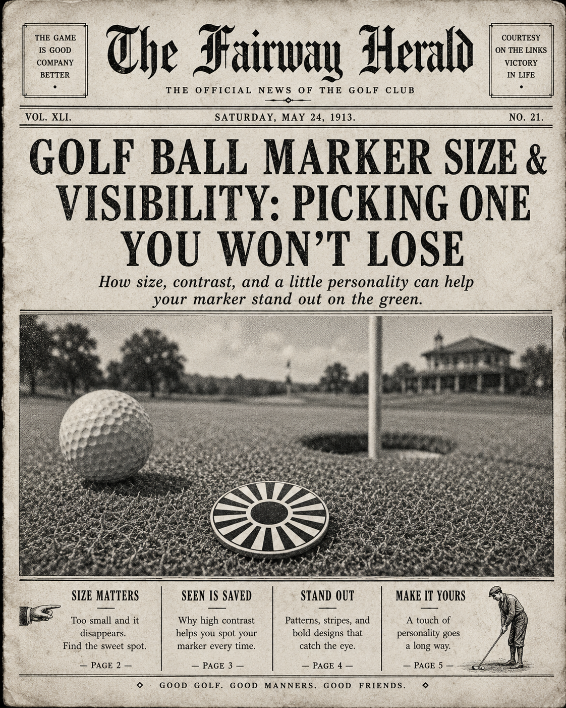 Golf Ball Marker Size & Visibility: Picking One You Won't Lose