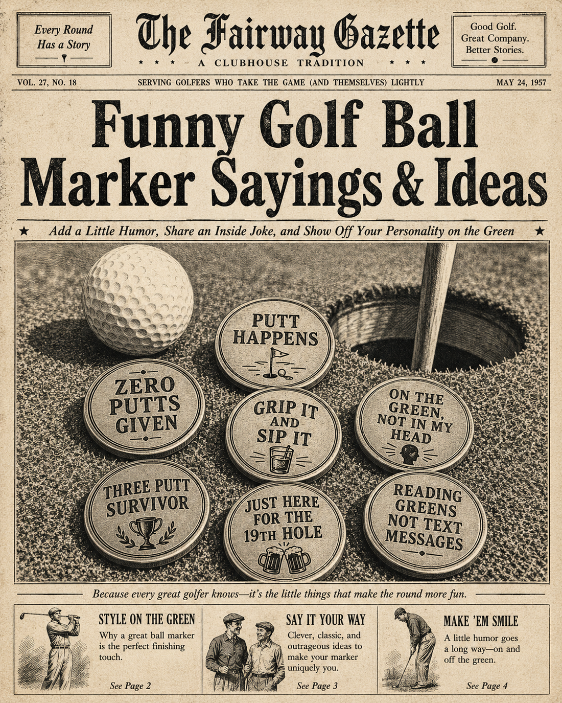 Funny Golf Ball Marker Sayings & Ideas