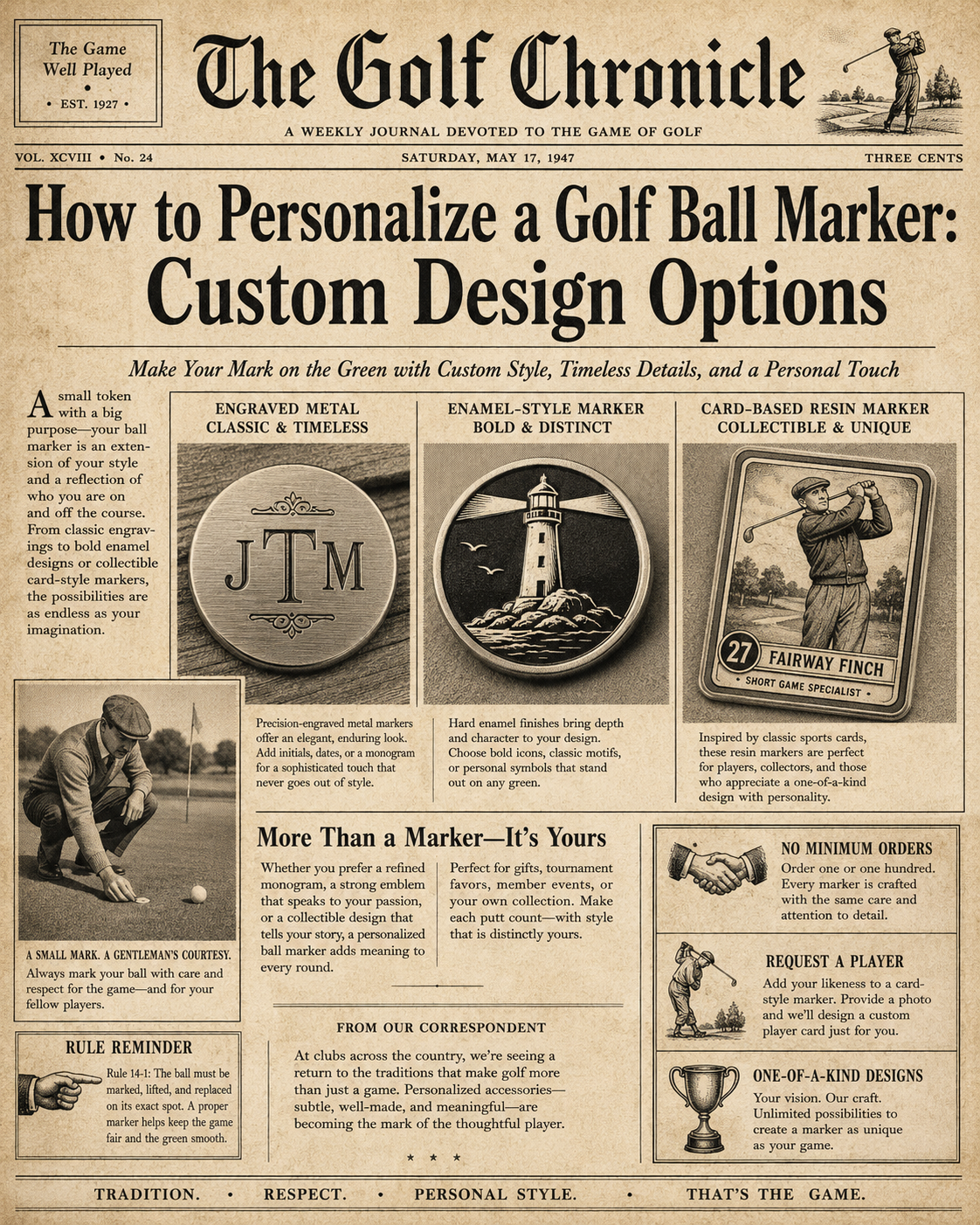 How to Personalize a Golf Ball Marker: Custom Design Options