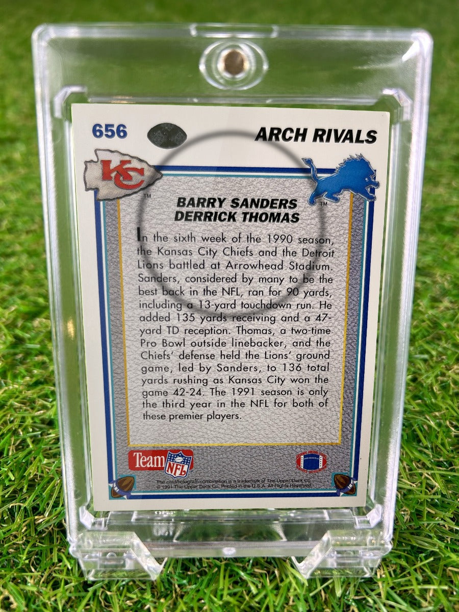 BARRY SANDERS / DERRICK THOMAS 1991 Upper Deck Arch Rivals