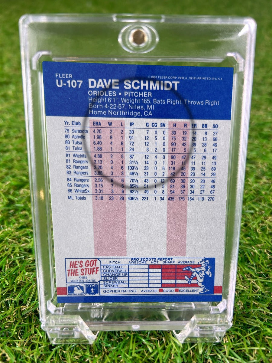 DAVE SCHMIDT 1987 Fleer Update