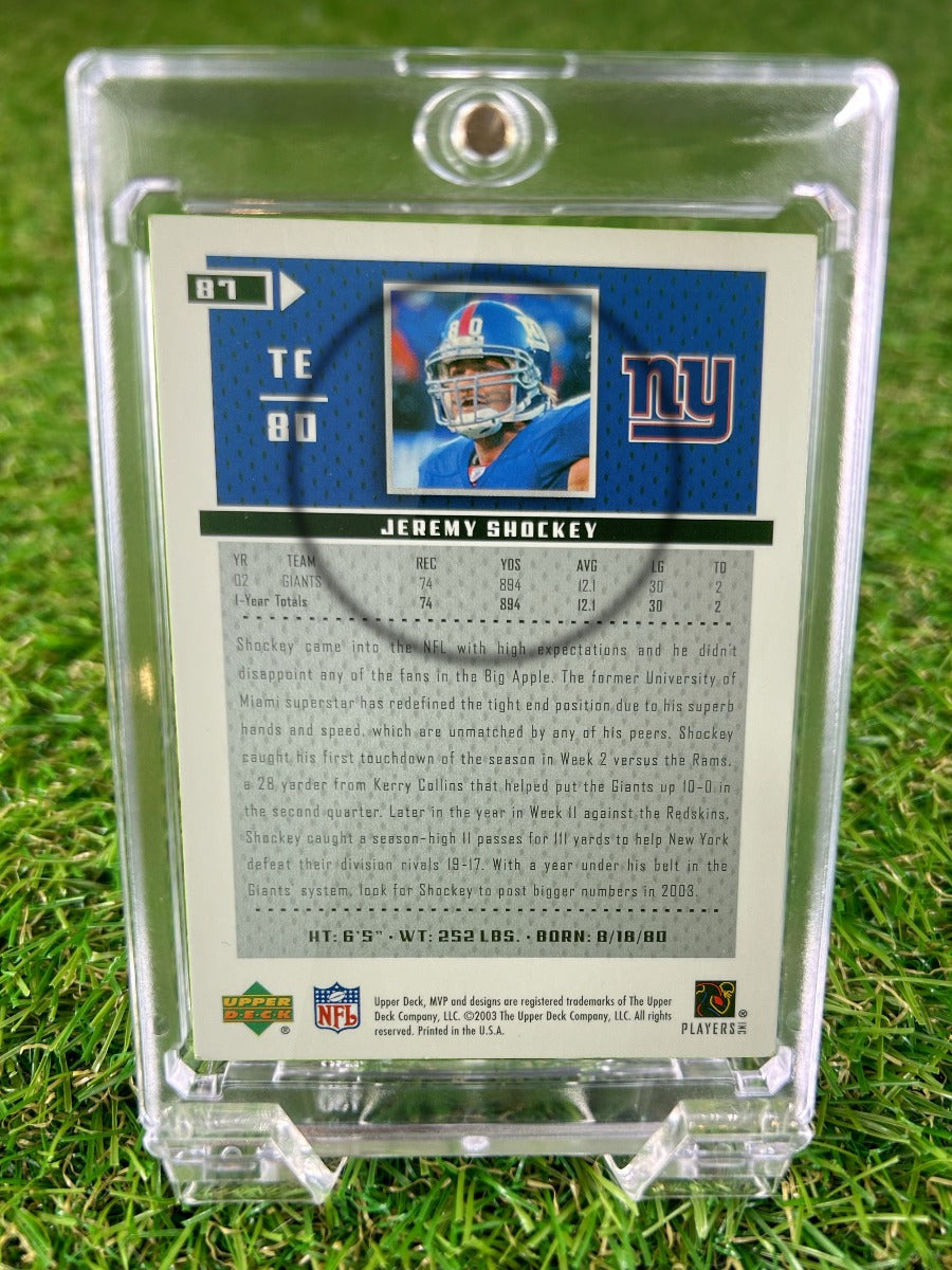 JEREMY SHOCKEY 2003 Upper Deck MVP