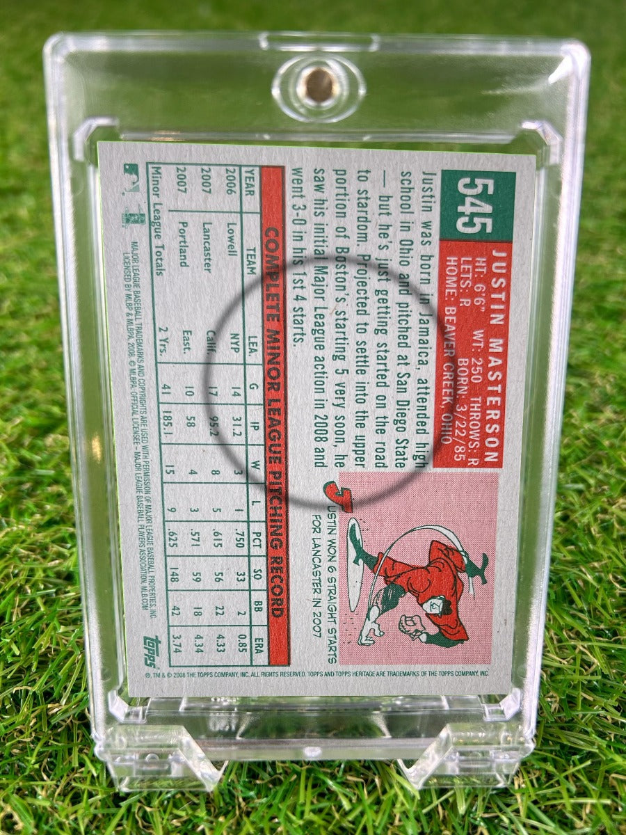 JUSTIN MASTERSON 2008 Topps Heritage
