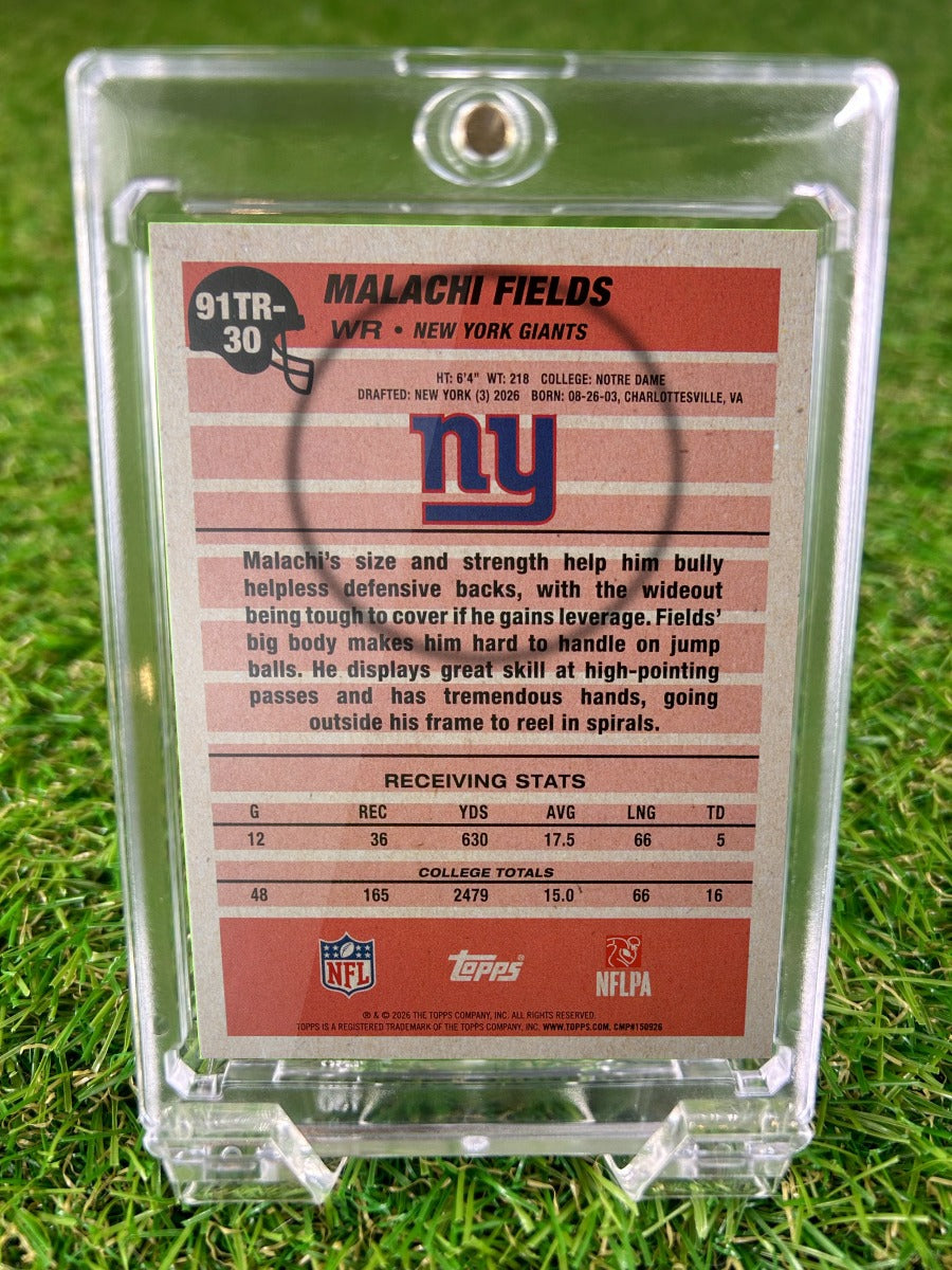 MALACHI FIELDS 2026 Topps 1991 TR