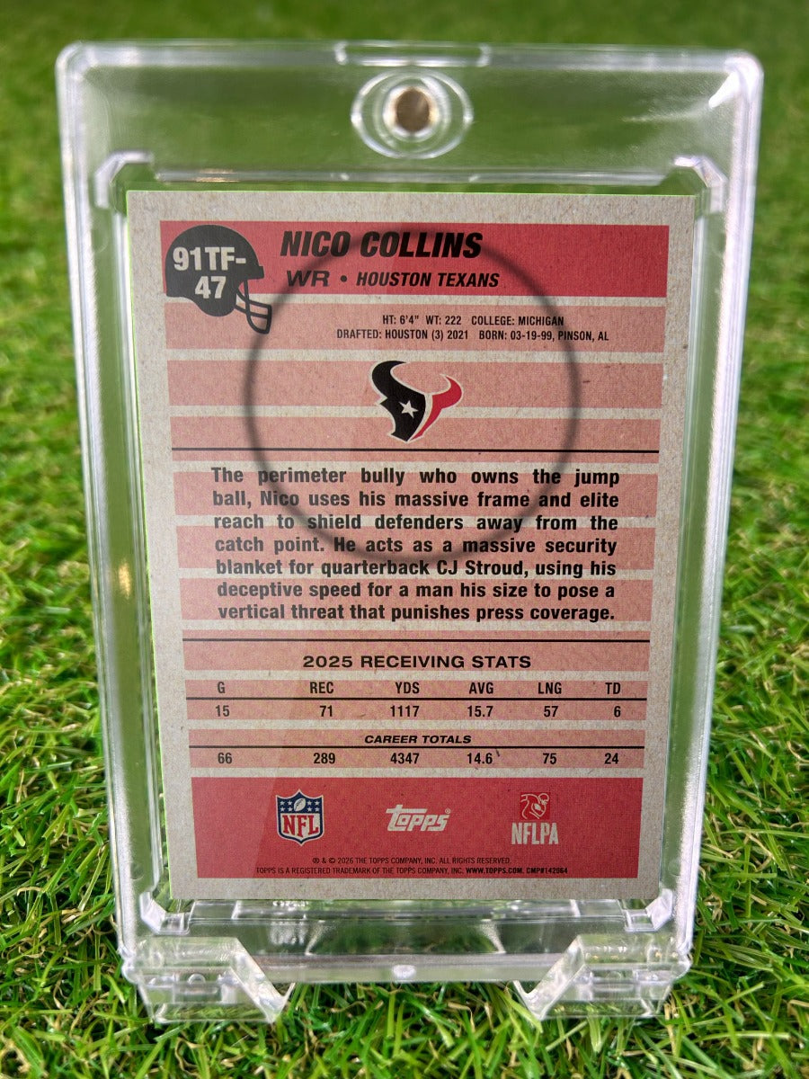NICO COLLINS 2026 Topps 91TF