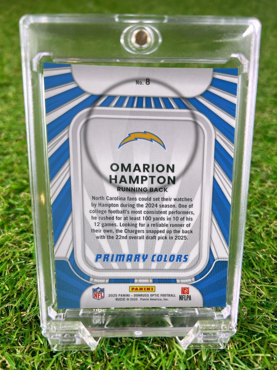 OMARION HAMPTON 2025 Panini Donruss Optic Football Primary Colors