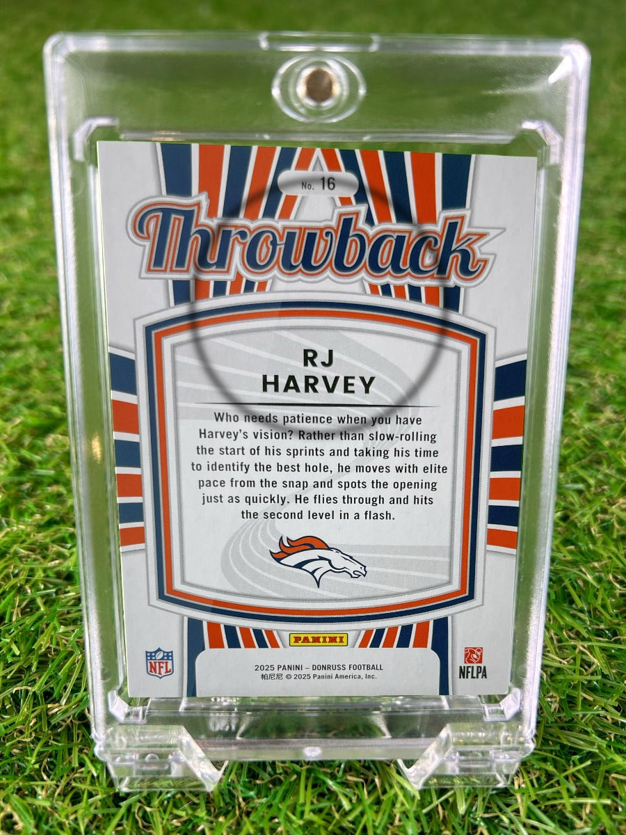 RJ HARVEY 2025 Panini Donruss Football Throwback Rated Rookie