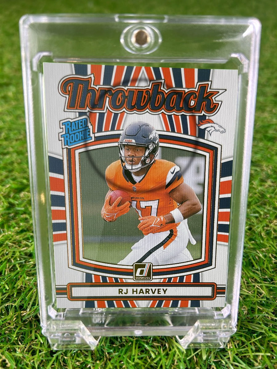RJ HARVEY 2025 Panini Donruss Football Throwback Rated Rookie